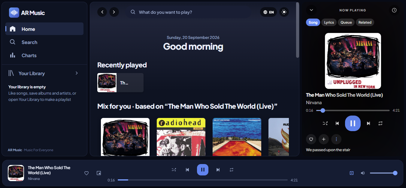 Web Streaming Music Player